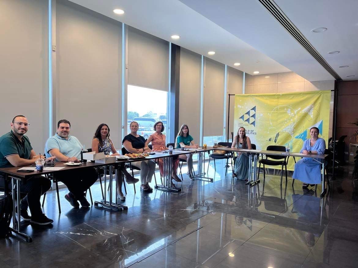 People seated around a table